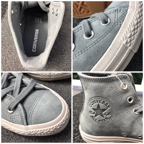 NWT Converse Ctas HI Leather Cool Grey W AUTHENTIC - Picture 8 of 8